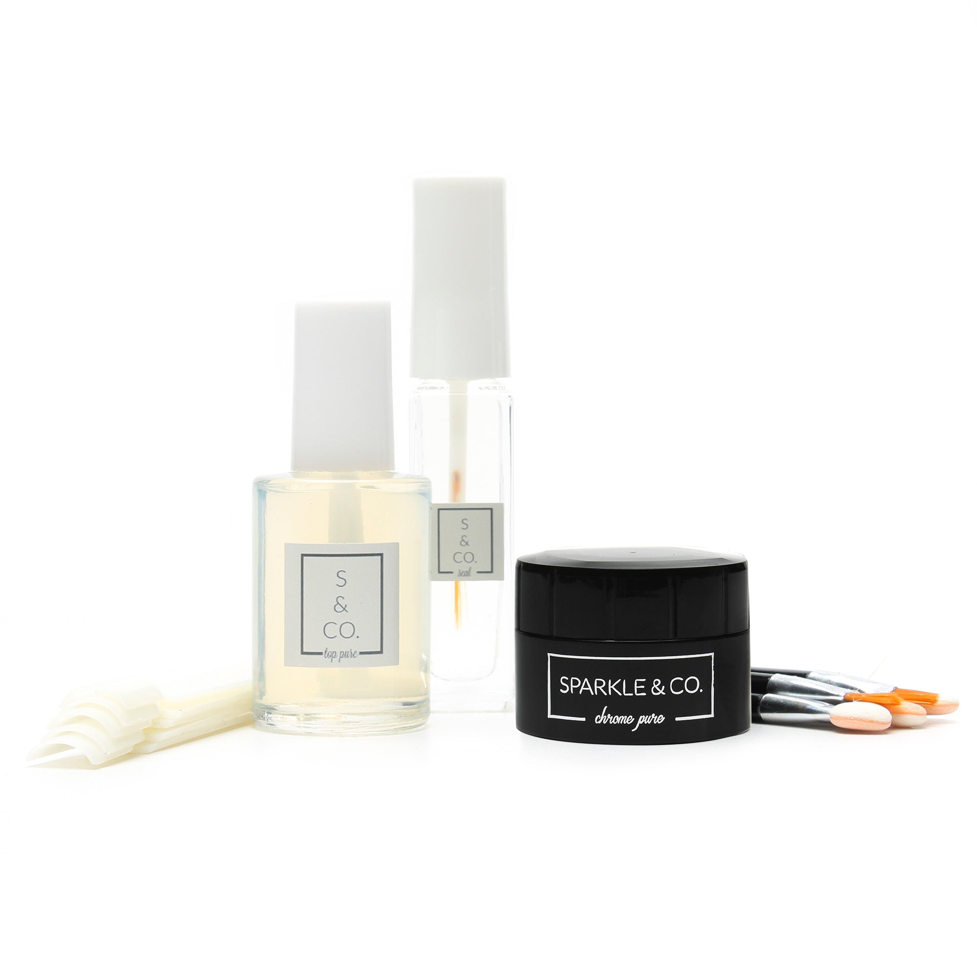REGULAR POLISH (NOT GEL) Chrome Pure Mirror Powder Basic Kit