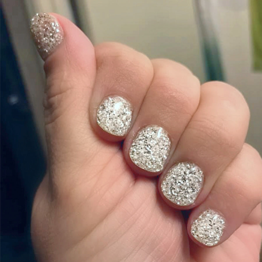 Dipped Powder Nails with Sparkle Glamour