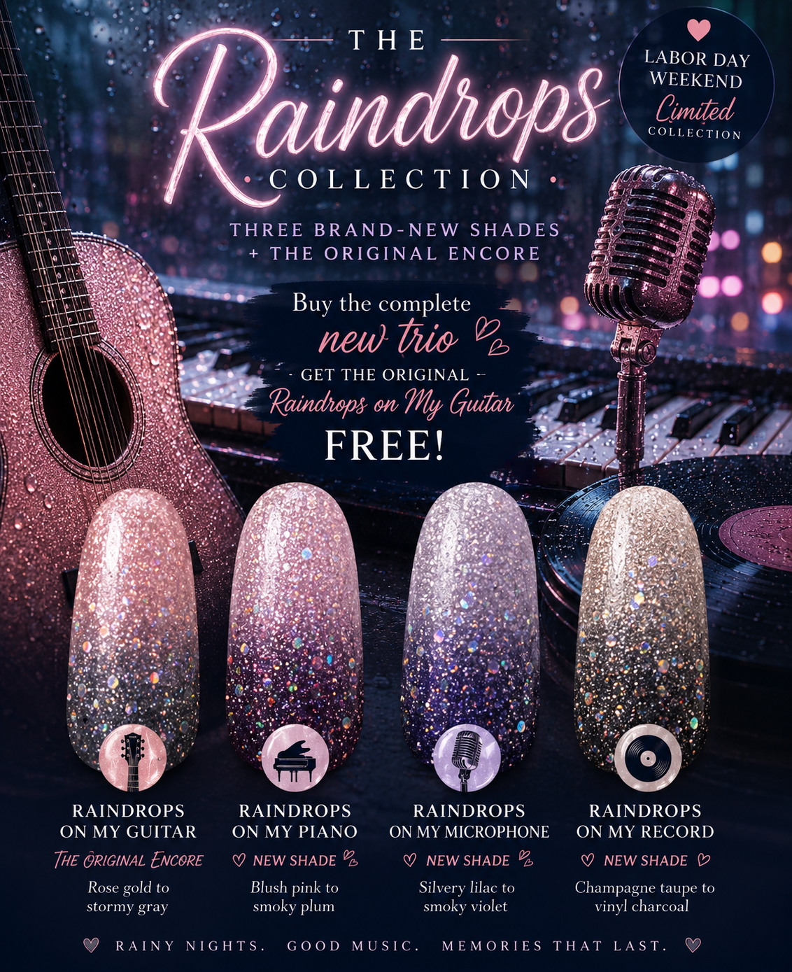 The Raindrops Collection Trio Dip Powders