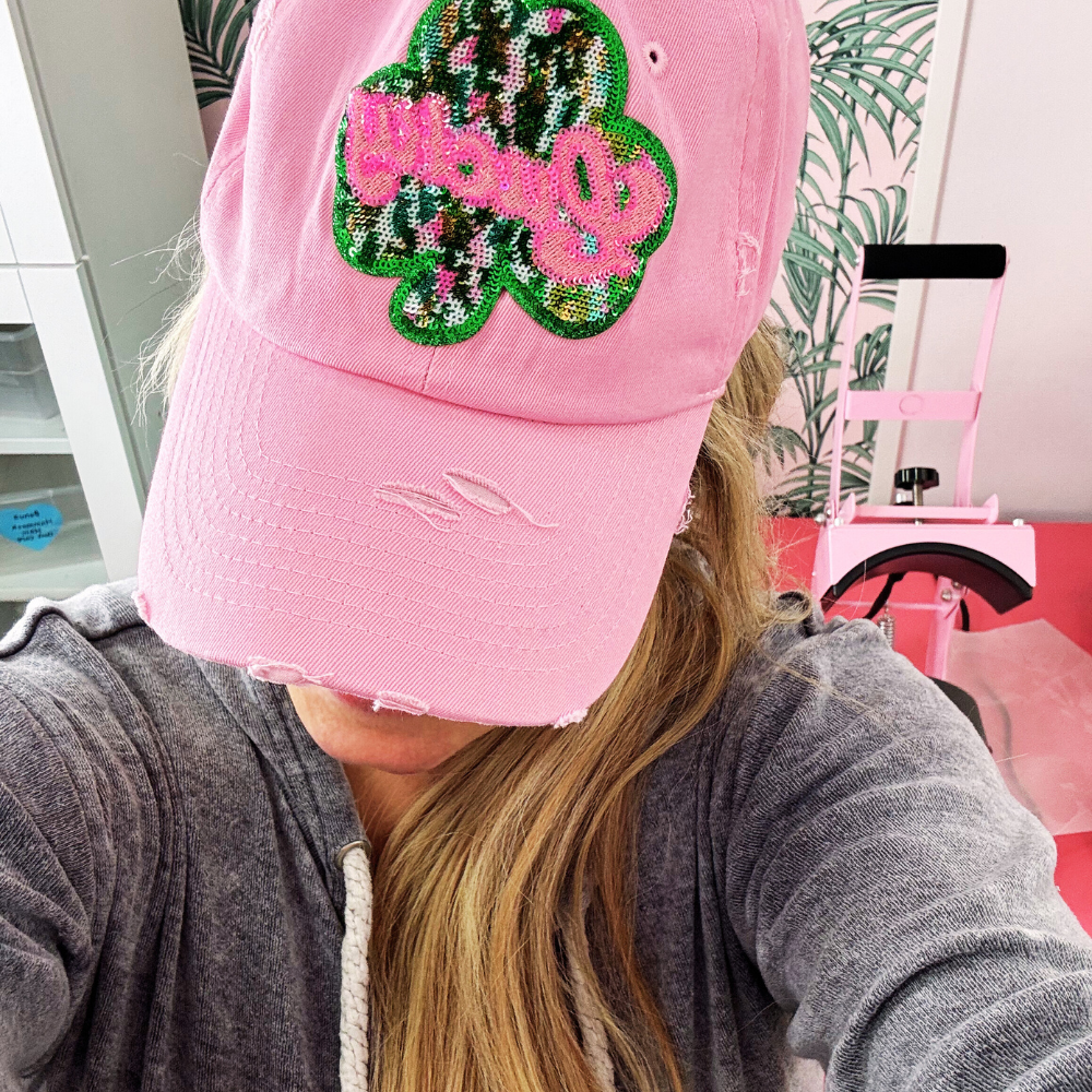 Shamrock Sequin Hat - Pink