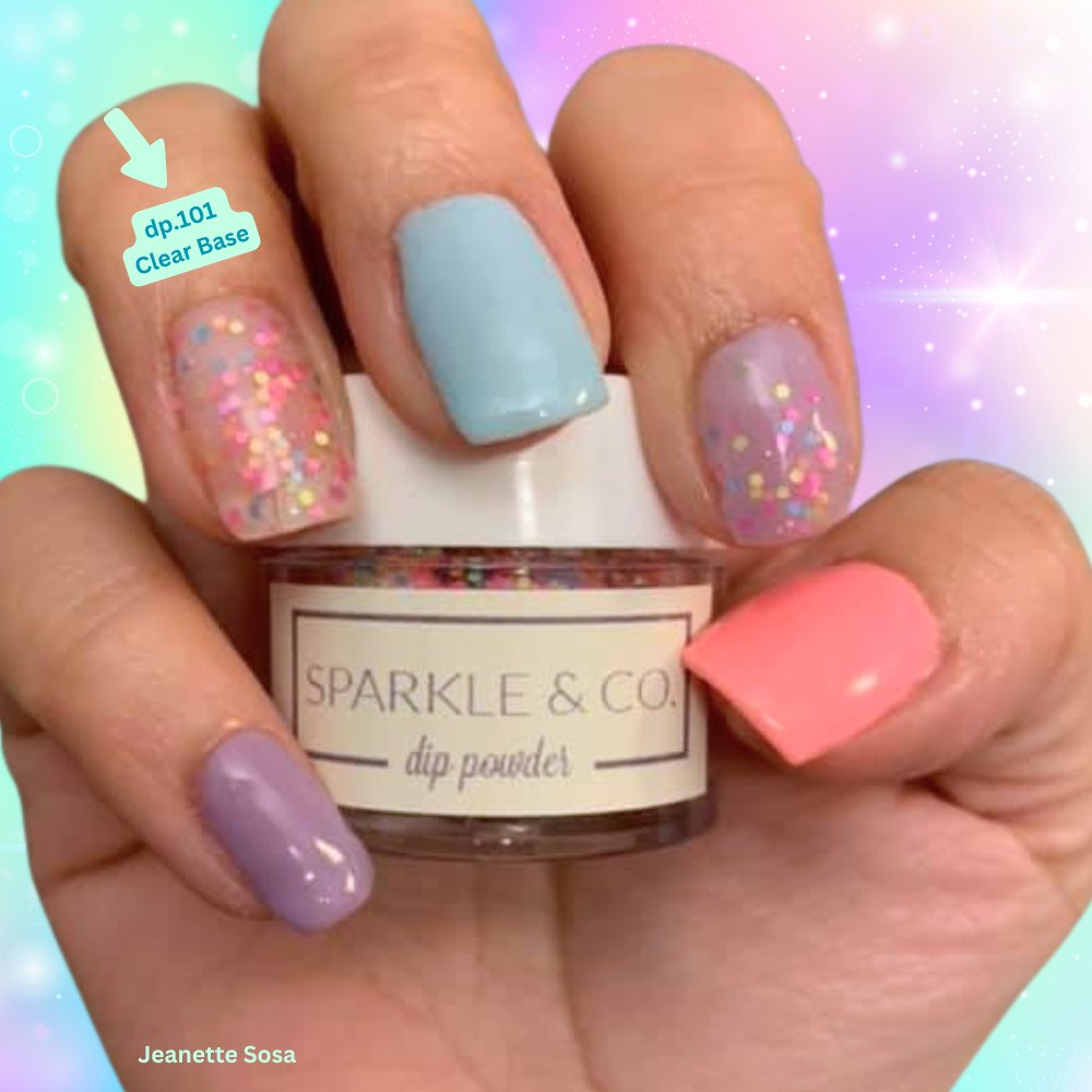Dip Powder Farewell: dp.101 Unicorn Confetti Clear Base