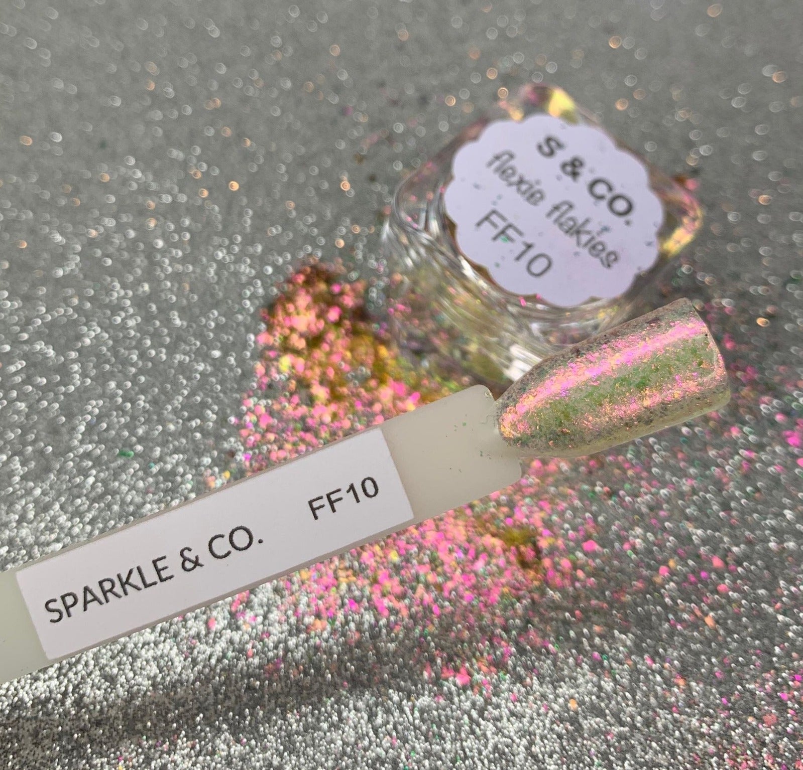 Dip Powder Farewell: dp.103 Clear Dip with Flexie Flakies